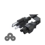 US Plug 3-Prong Laptop Power Cord Cable Lead 3 Pin Charger AC Adapter - Black