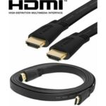 High Speed 5m Black Flat HDMI Cable Adapter Gold Plated HDMI to HDMI Lead