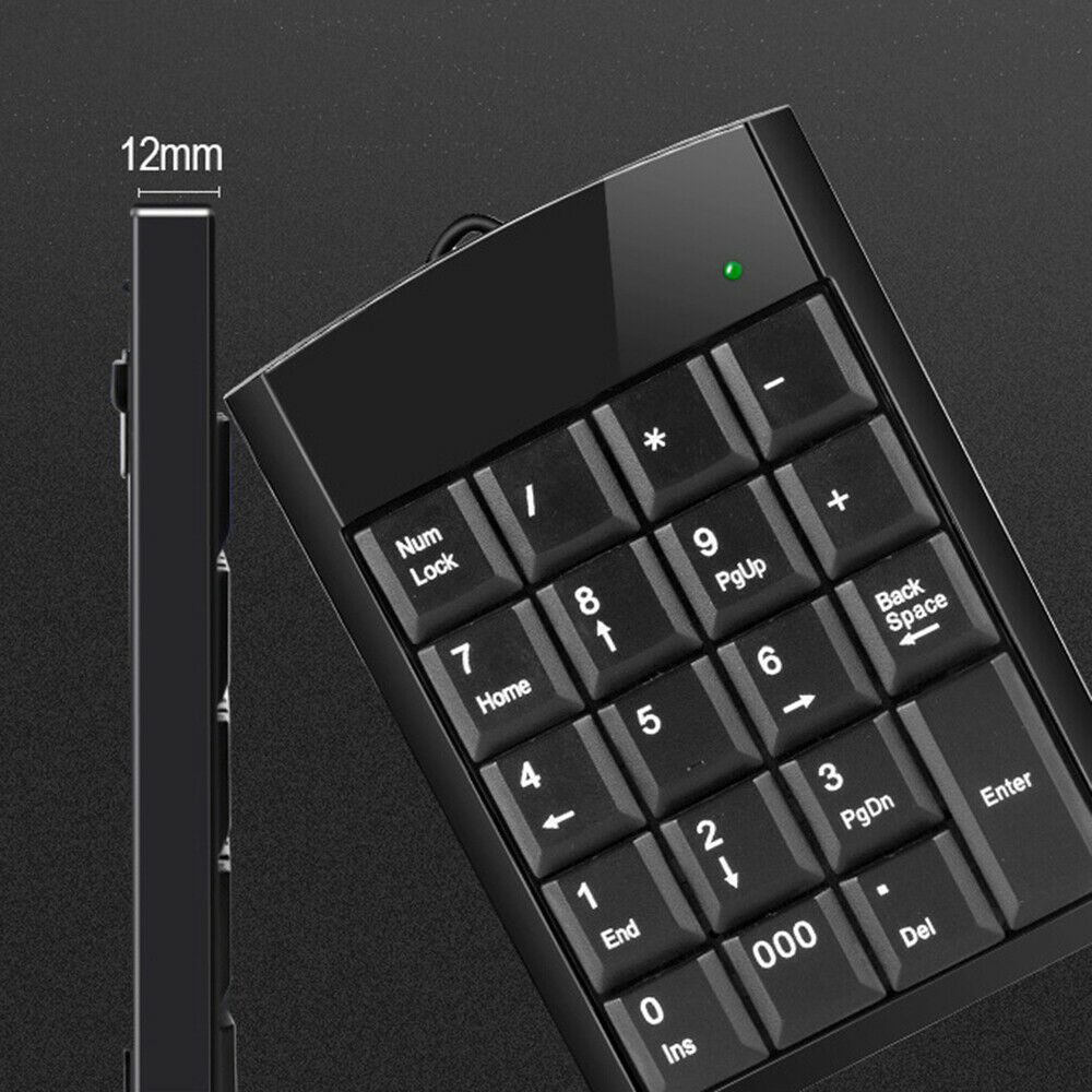 Ultra Thin USB Numeric Keypad | Mini Number Pad For Laptop & Desktop, Plug & Play, Anti-Slip