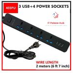 New Power Strip Portable  For 4 socket Or 3 USB Port With Premium  Quality  Model  403pu