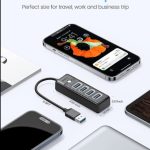USB 4 port Hub 3.0 Orico  High Speed 5Gbps Data Transfer Fast For PC Computer Model PW4U