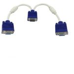 New Standard  VGA  Y cable For With 1 Male Or 2 Female  VGA Cable Ports   Sport For 2 Monitors
