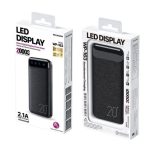Power Bank  W k 20000mAh Material  Plastic  With Digital Display Light and 2 USB 2.0 Port  Model MP-163
