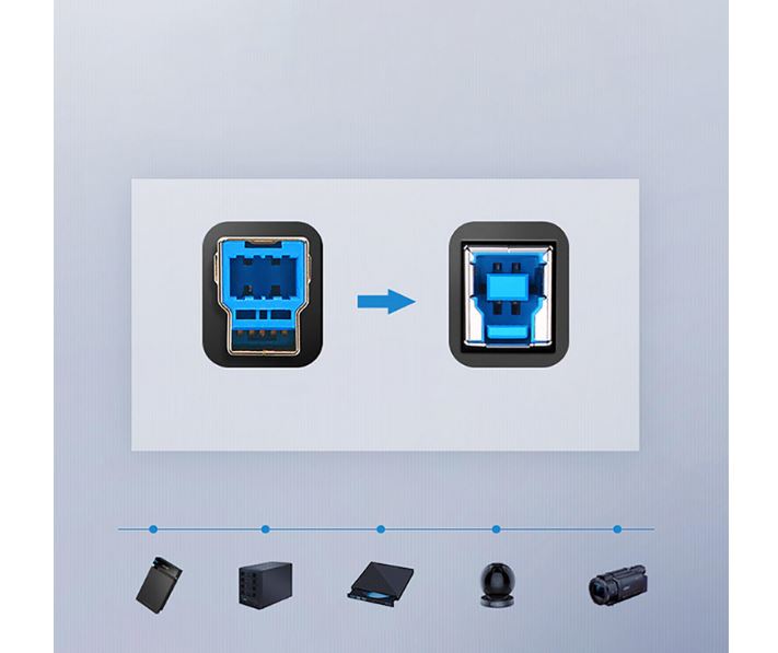 Male to Male USB 3.0 High Speed Printer Data Cable 1.8M - Image 2