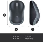 Mouse Wireless 2.4GHz with USB Mini Receiver Optical Tracking, Ambidextrous PC OR Mac Model M185