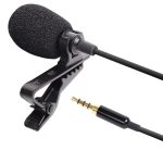 Mini Microphone 3.5mm Lavalier Clip-on Lapel External For Mobile Phone PC Recording