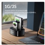HDD Or SSD SATA  2.5 Inch OR 3.5 Inch Dual-bay Docking Station For HDD Or SSD Docking Station with 12V Power Charger   Model 6228us3-C