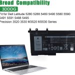 3DDDG Dell Precision 3520 3530  Series  Laptop 3 Cell Battery 11.4V  P/N :  3VC9Y 049XH 45N3J 080JT9 RRJDX