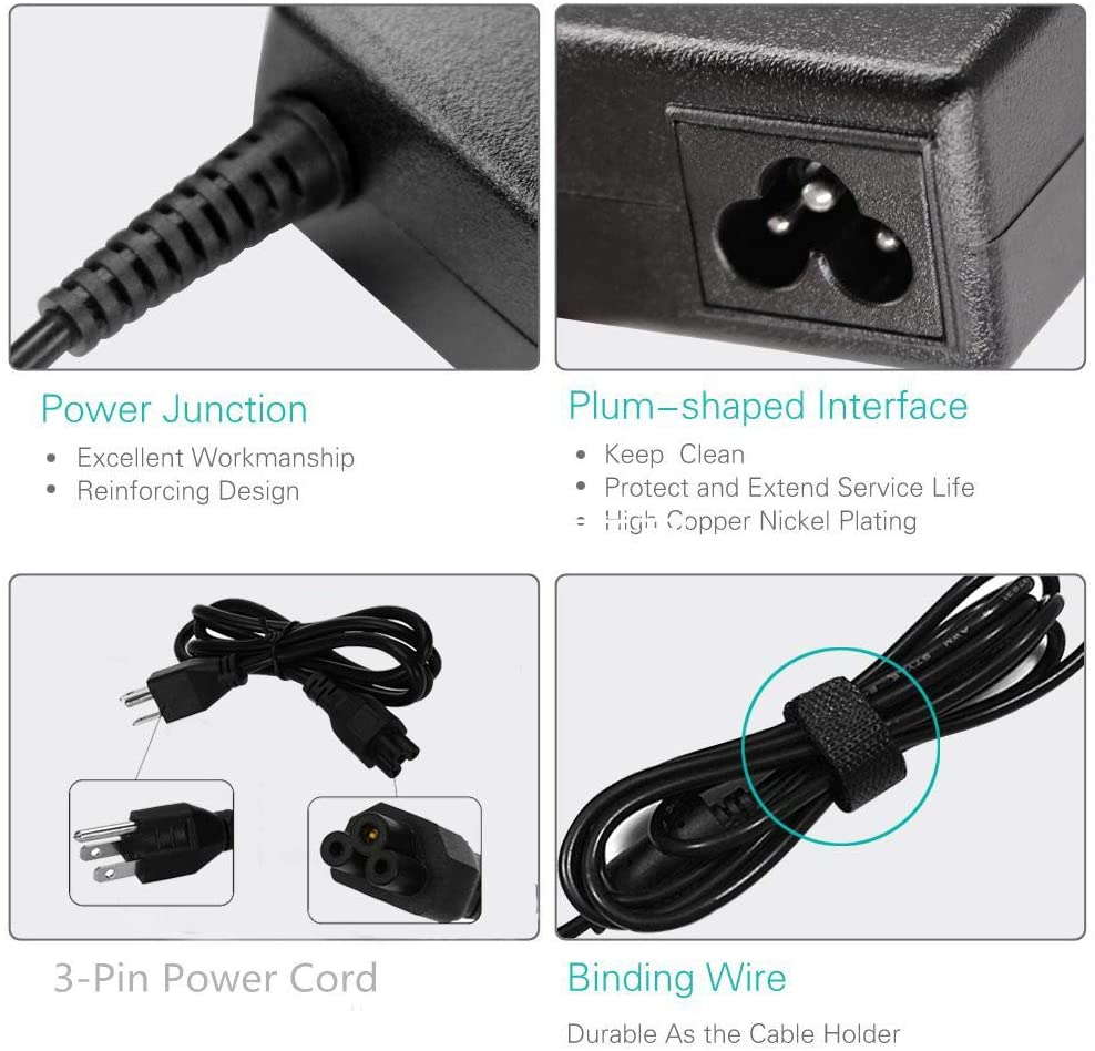 65w Big Pin Laptop Charger For HP EliteBook Folio 840 450 9480m 9470m ProBook 430 G1 G2 440 455 645 650 655 250 255 EliteBook UL Listed 18.5V 3.5A Power Adapter