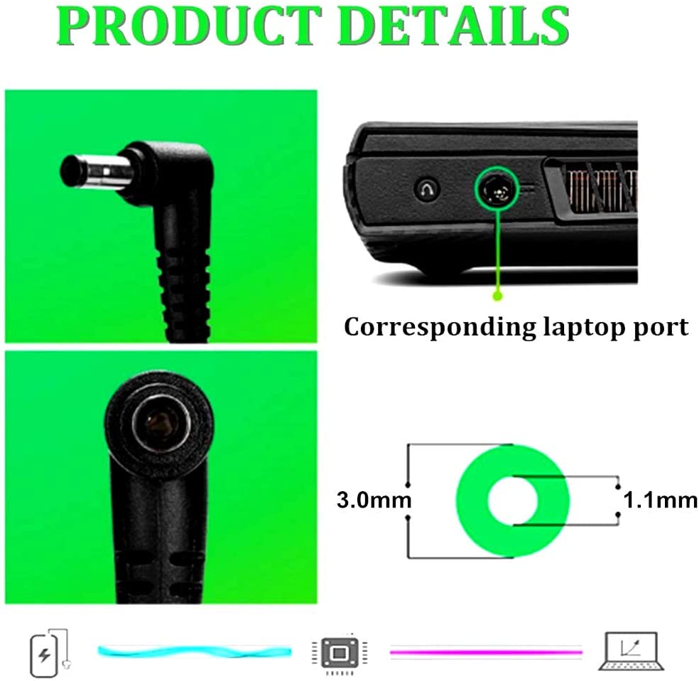 Alimentatore 45W Per Acer Swift 1/3/5, Spin 1/3/5 E Chromebook – Connettore 3,0x1,1mm, Ricambio Originale