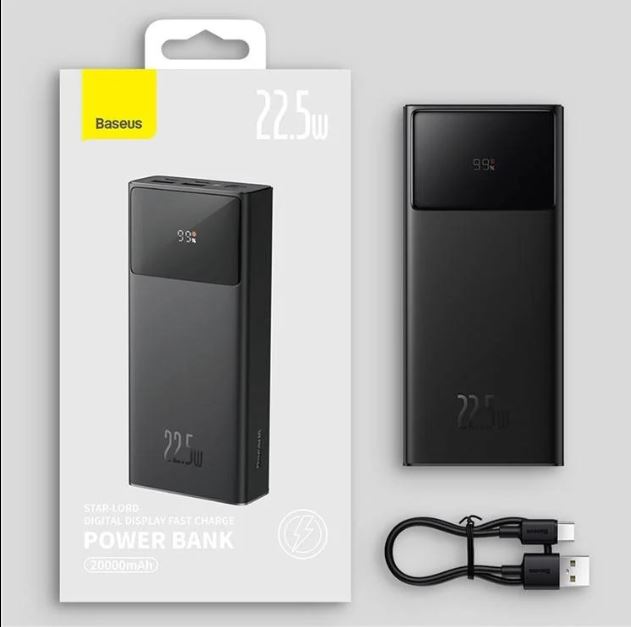 Fast Charging Star-Lord With Led digital display Charging Cable USB to Type-C 3A 0.3m Power Bank 20000mAh 22.5W With Simple Series Universal Compatibility - Image 2