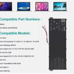 AC14B18J Laptop Notebook Battery For Acer Chromebook    C810  C910  CB3-531   CB5-311   CB5-311P   CB5-571  Series  P/N :   3ICP5/57/80