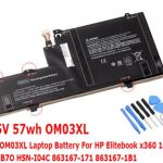 OM03XL 3 Cell Laptop Battery HP EliteBook X360 1030 G2  Series P/N  HSTNN-IB70 863167-1B1