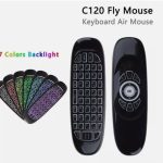 Remote Control 2,4GHz Air Fly  Mouse C120  7 Backlit RGB Color   Mini Wireless Keyboard Voice Air  Work FOr Android TV BOx