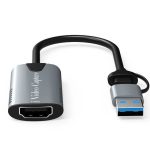 Hdmi Female To USB 3.0  Male Or  USB-C Male  Dual interface  Plug-and-play   Video   Audio  Capture 1080P 60FPS/2K 30FPS   Compatible For Windows macOS and Android systems