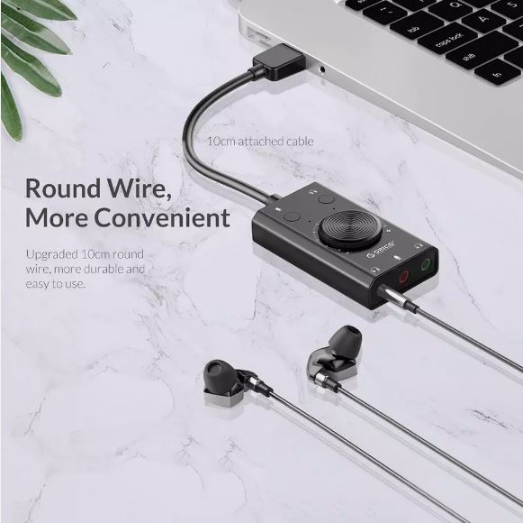 External USB 2.0 Sound Card Interface With Adjustable Volume Audio Adapter Cord & Mic Headphone 3.5mm For Compatible Windows, macOS, Linux, PS4, and other USB-supported devices - Image 3
