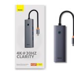 Multi Port 6 in 1  Aluminum Alloy Adapter  Type C Male  Hub to Female Ports   RJ45  USB 3.0 2 Ports Or USB 2.0  1 Port  Hdmi 4K@60Hz   Or Type-C 3.0 With (Data Transfer) Or  With PD Port  Supported  For 4K  YouTube  Or NETFLIX  1080P 720P And Compatible For This   Windows macOS  Linux, Vista