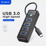 Plug And Play  Type-C To USB 3.0 4 Port Hub  Model PW4U-C3 Data Transfer  High Speed 5Gbps  &  Multi Hub Splitter For Desktop PC Or Laptop  MacBook