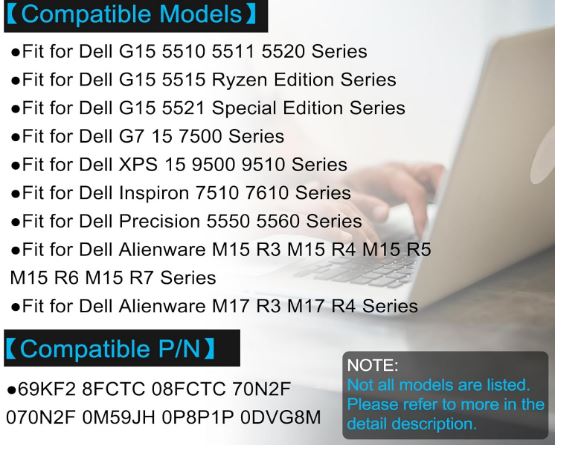 8FCTC Laptop 6 Cell Battery 56Wh For Dell Precision 5570 5560 5550 Series P/N: 70N2F 070N2F P91F001 - Image 4