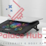 New Laptop Cooling Pad  5 Fans high speed With	RGB LED lighting   Portable and lightweight Style 2 USB Power  Button  Adjustable Angle  With Plug Or Play