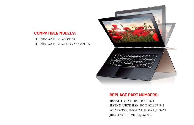 JI04XL Laptop 4 Cell Battery HP Elite X2 1012 G2 Series HSTNN-UB7E 901307-541 901247-855 - Image 2