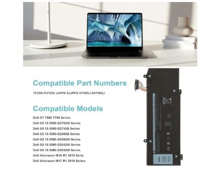 1F22N Laptop Battery  Dell   G7 7590 7790  G5 5590 Series  P/N :   0JJPFK  0HYWXJ