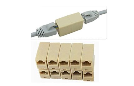 RJ45 Inline Coupler LAN  Network  Cat6  Female to Female 8P  Cable Joiner    For Use  Devices Router   PC Modem  IP camera CCTV  Server  Network printer (Pack OF 100 Pcs)