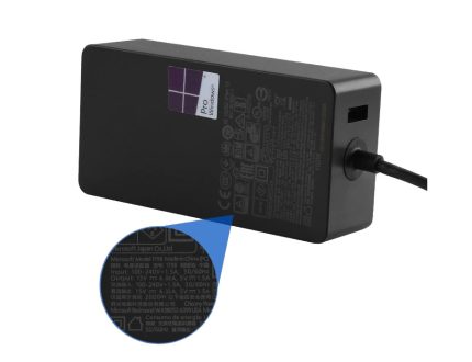 Microsoft Original  102W Used Surface Book 2 & 3 Surface Pro 5 6 7 8 X   Series 1769 1796 1800 1724   Power Adapter   Charger & USB Port: 5V 1A USB 2.0