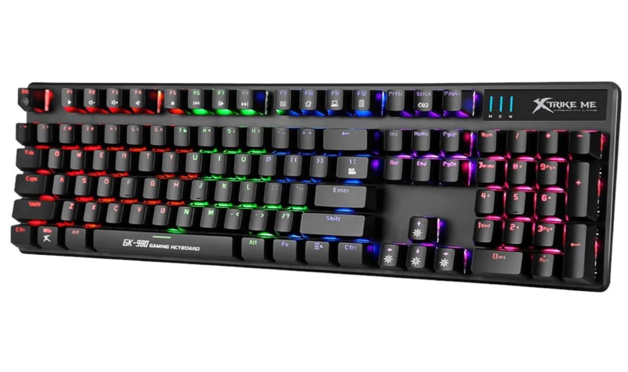Plug & Play Connection USB Wired Cable Xtrike Me GK 980 Multicolor Gaming Mechanical Backlighting Keyboard Compatible PC Desktop Laptops - Image 3