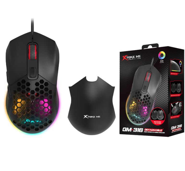 Ergonomic Design & Comfortable RGB Lighting 13 Effects Gaming Mouse Plug & Play With 7 Programmable Buttons Connectivity Wired USB Adjustable DPI Optical Sensor Xtrike Me Gm-316 Compatibility Windows macOS Android