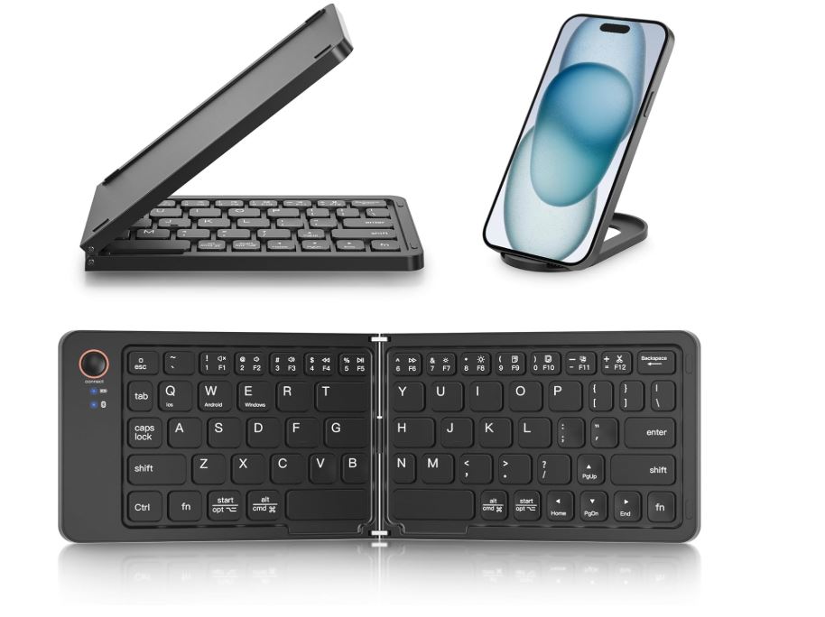 Portable Foldable & Rechargeable Wireless Bluetooth 5.1 Mini Size 11 Inch B023 Keyboard Compatible For Windows Android iOS macOS devices - Image 6