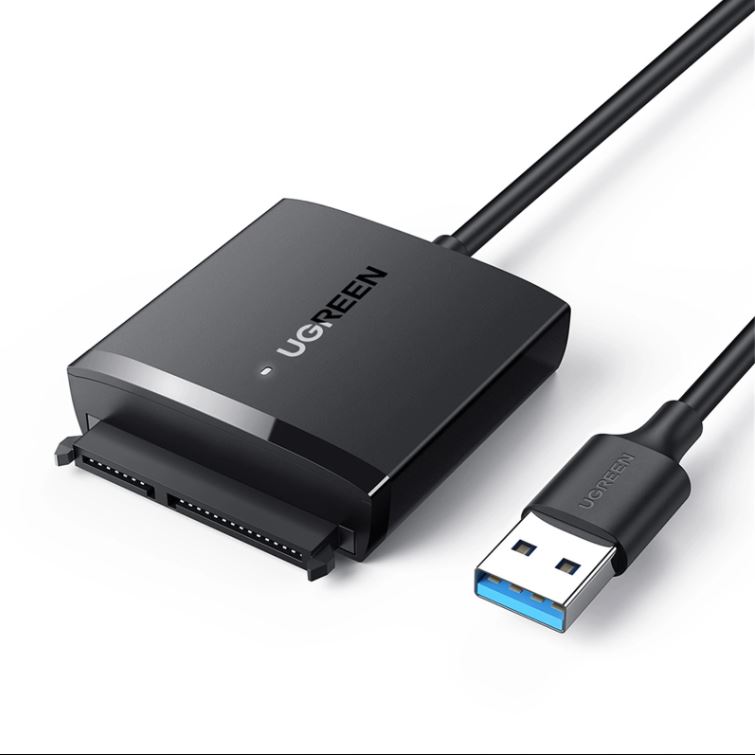 USB 3.0 To SATA Cable Adapter HDD SSD 2.5 & 3.5 Inch Tool-Free, Support Plug & Play with 12V Power Supply Interface
