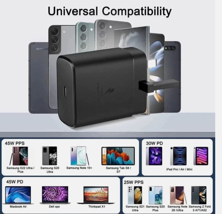 Samsung Super Fast Charger Genuine Mobile 45W Adapter EP-T4511 Compatible For Samsung Galaxy S22+ Ultra S23+ Ultra S24+Ultra S25+ Ultra - Image 2
