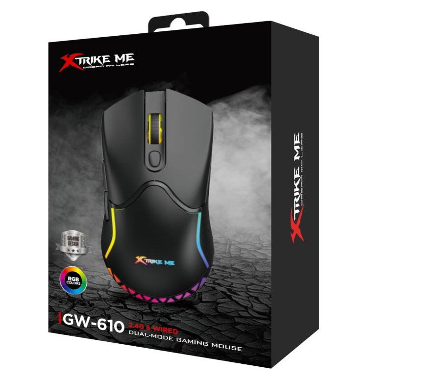 Customizable 13 RGB Effects Mouse Plug & Play With 7 Programmable Buttons Connectivity Wired USB & 2.4GHz Wireless Adjustable DPI 8000 Optical Sensor Xtrike Me Gw-610 Compatibility Windows Gaming Desktop Laptops - Image 4