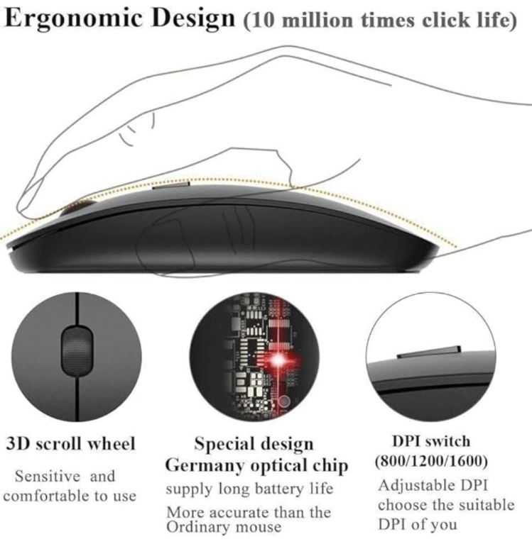 Lightweight Or Slim Design USB Receiver With 2.4GHz Wireless Connection Km908 Keyboard & Mouse Combo Compatibility Windows PCs Laptops And Compatible Tablets - Image 3