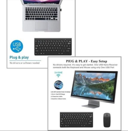 Lightweight Or Slim Design USB Receiver With 2.4GHz Wireless Connection Km908   Keyboard & Mouse Combo Compatibility  Windows PCs, Laptops, and compatible Tablets