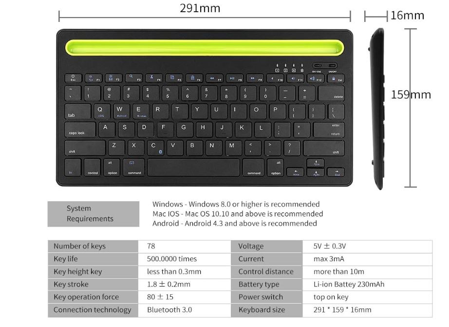 Comfortable and Silent Design Dual Channel Connectivity Wireless Bluetooth Keyboard With Tablet & Phone Holder Slot Multi-Device Windows, macOS, Android, IOS - Image 2