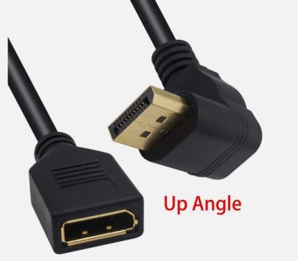 Full HD 1080P Gold Plated  Digital Video  Display Port  90-Degree  Male  To Female D Port  Adapter Extension Cable  Cord For PC Or Laptop  Monitor HD TV  (Branded Used 100% Original)