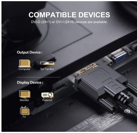 Full HD 1080P Digital Video DVI Male to DVI Male 18+1 Adapter Cable Cord Branded Used 100% Original For PC Or Laptop Monitor HD TV Projector - Image 4
