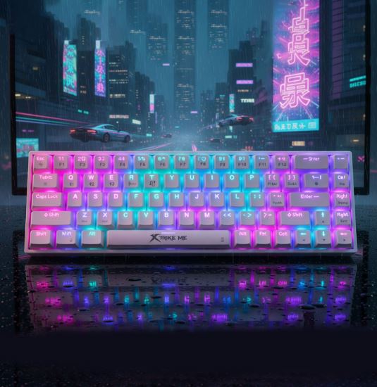 Compact Mechanical Design RGB Customizable Effects Gaming Keyboard Anti-Ghosting XTRIKE ME GK-995W WH Connectivity Bluetooth 5.2, 2.4G Wireless - Image 2