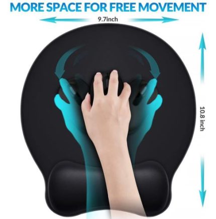 Ergonomic  Comfort &  Support:  Anti-Slip Office Home H08   Silica Gel Cuff  Wrist  Mouse  Pad