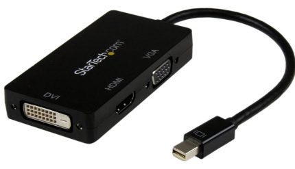 High  Quality  1080P Plug &  Play Mini Display Port Thunderbolt  Male to Female  DVI  HDMI & VGA  3 in 1 Hub  Adaptor (Branded Used 100% Original)