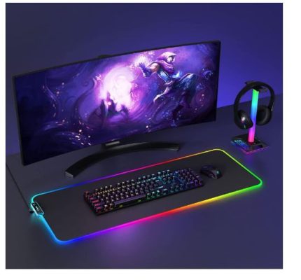 Smooth  & Microfiber Anti-Slip  Rubber RGB Lighting  Xtrike Me Mp-606   Large  800x300x3mm Gaming Mouse Pad