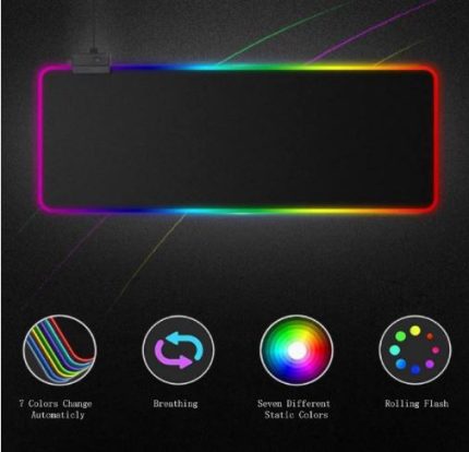 Smooth   Surface  Anti-Slip  Rubber  Base Easy to Use RGB Lighting Led   Gaming Keyboard  Or  Mouse Soft Pad    Large  800×300×4mm