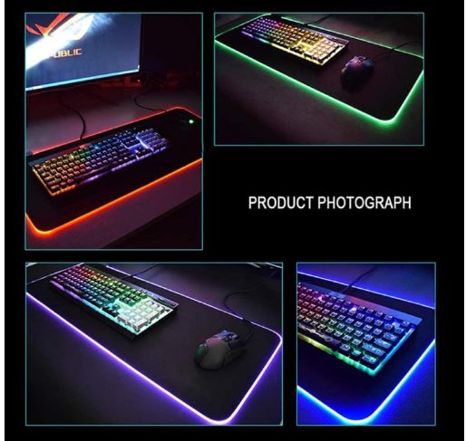 Smooth Surface Anti-Slip Rubber Base Easy to Use RGB Lighting Led Gaming Keyboard Or Mouse Soft Pad Large 800×300×4mm - Image 3