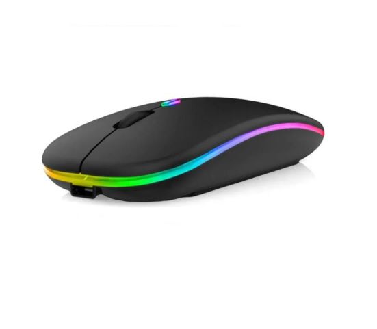 Slim & Ergonomic Design With RGB Light Connectivity Wireless 2.4GHz Bluetooth USB Rechargeable Mouse HP Model W10 Compatibility Laptops Desktops Tablets - Image 3