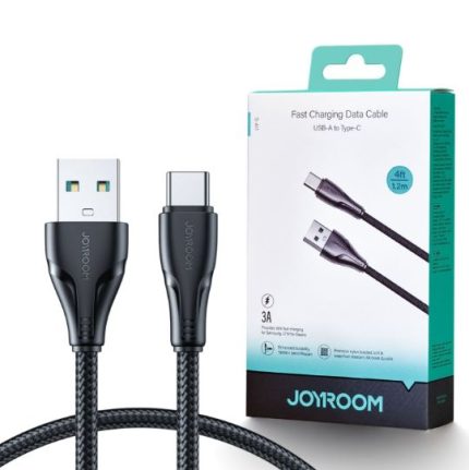 Durable Nylon Braided  Surpass Series    Joyroom S-a11   USB A Male to Type C  Male  3A Fast Charging & Data  Transfer  Cable
