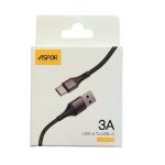 Durable Nylon Braided  Super Fast   Aspor Ac-18   USB A Male to Type C  Male  3A Fast Charging & Data  Transfer  Cable