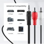 Audio AUX Cable 3.5MM  Male to  Male 2 RCA  AV Video Cable  Compatible For Speaker Amplifier  DVD Player TV