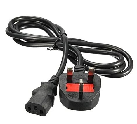 Used Computer Power Supply PC Power Cord 2M Cable 3 prong With Fuse UK Power Pug For PC Printer LED LCD - Image 2